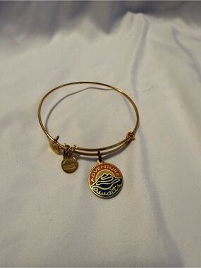 Alex and Ani Gold 'Adventure Awaits' Charm Bangle Bracelet